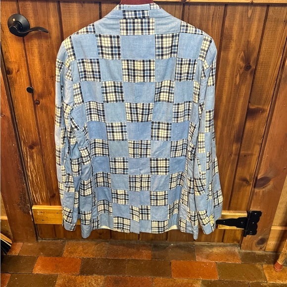 Vintage John Weitz blazer. Shades of blue plaids. 44 Long - Picture 2 of 7